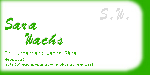 sara wachs business card